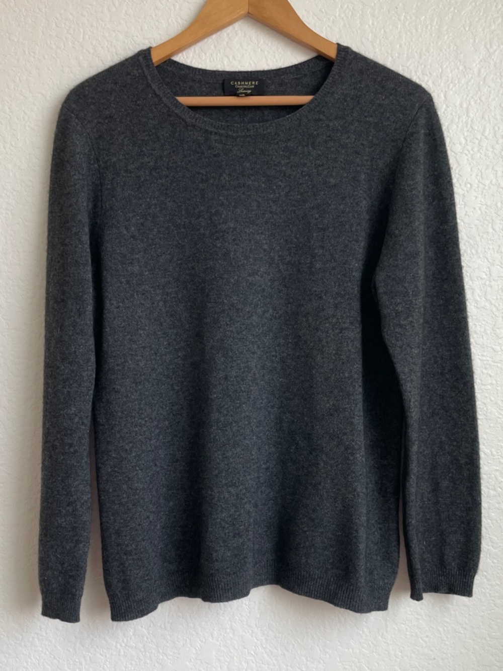 Charter Club Cashmere Dark Charcoal Crewneck Sweater XL - Picture 10 of 10